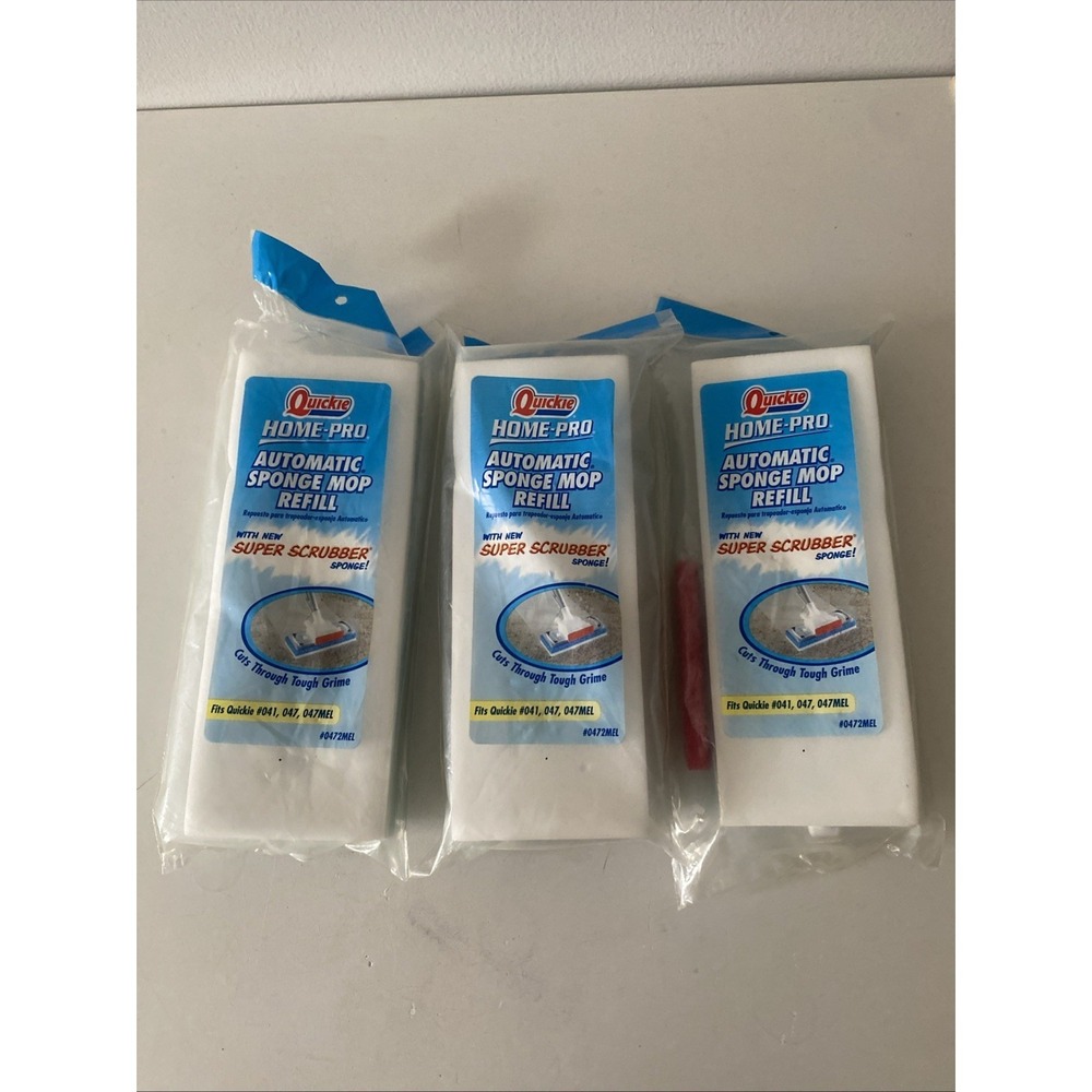 Quickie Home-Pro Automatic Sponge 3 Mop Refills Fits Mop #041 and #047 #0472